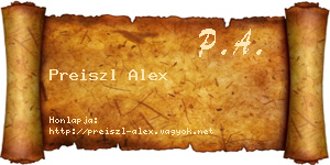 Preiszl Alex névjegykártya
