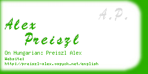 alex preiszl business card